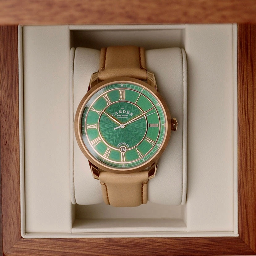 No.29 Automatic Rose Gold, Green and Tan