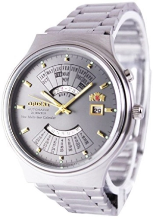 Orient Multi Year Calendar Perpetual World Time Automatic Grey Dial Men's Watch FEU00002KW
