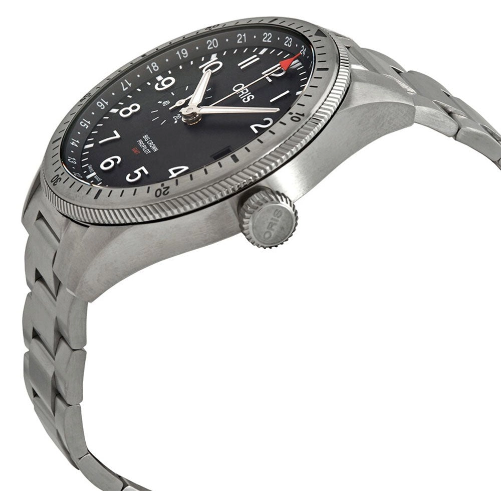 Oris Big Crown ProPilot Timer GMT Automatic Stainless Steel Black Dial Date Mens Watch 748 7756 4064-07 8 22 08