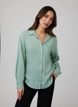 Pocket Boyfriend Shirt - Clean Sage
