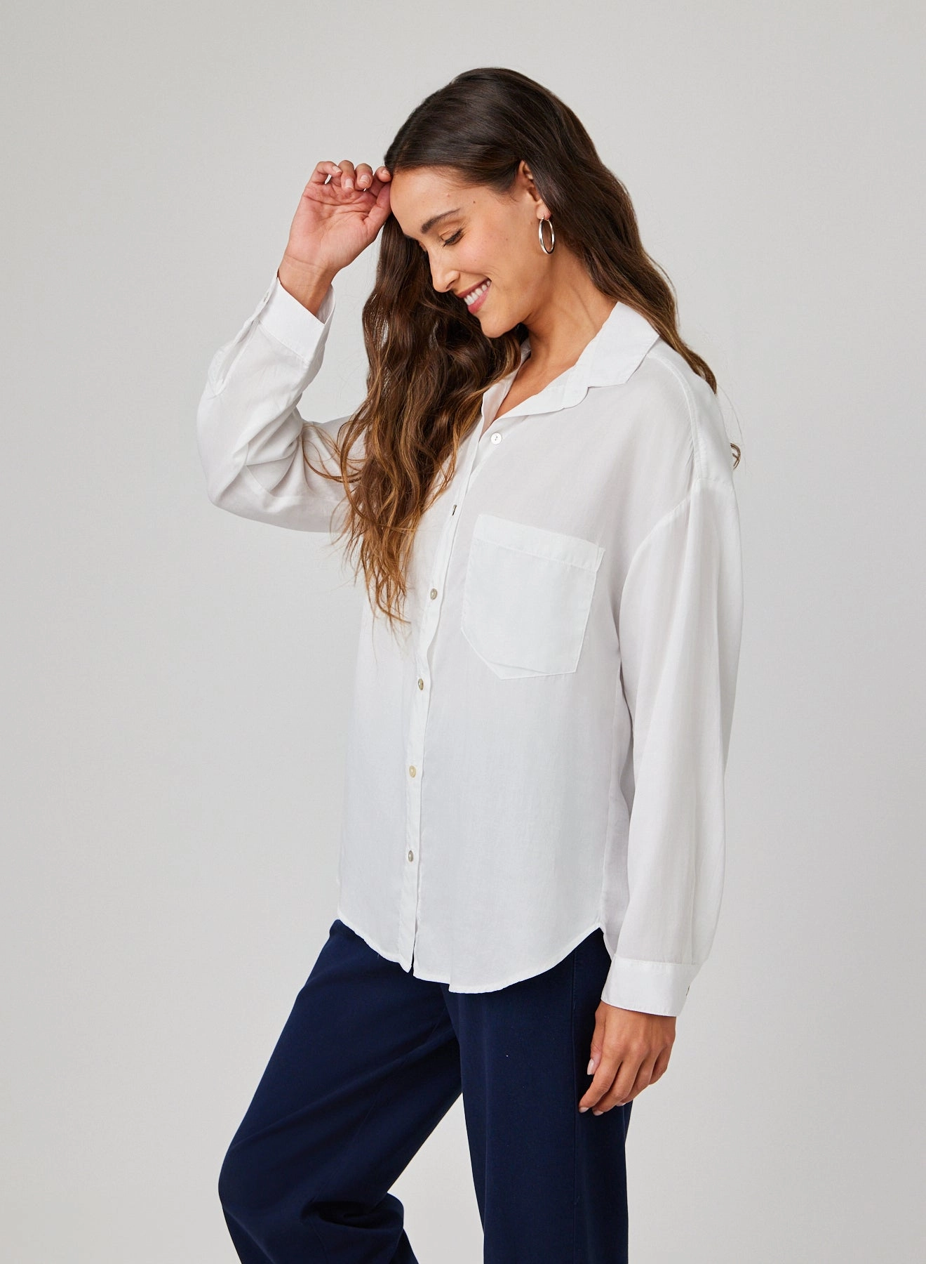 Pocket Boyfriend Shirt - White