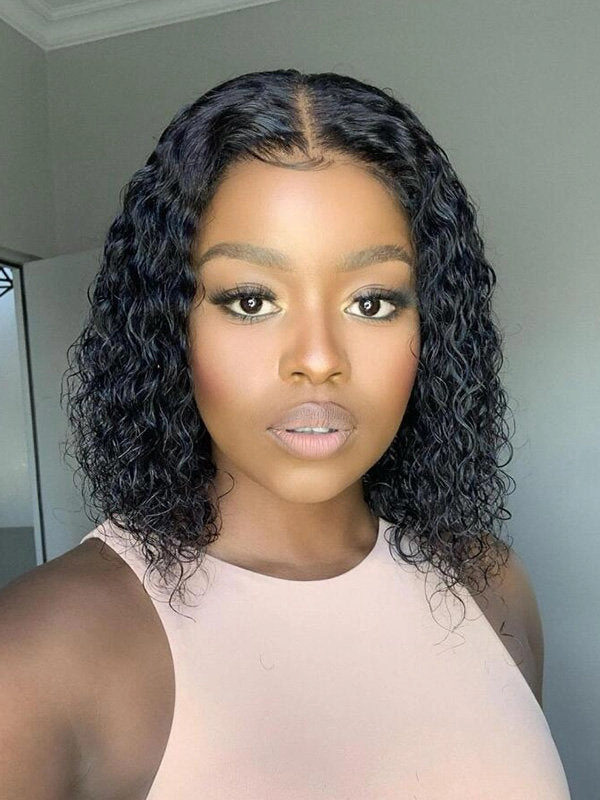 Preplucked Glueless Full HD Lace Bob Curly Wig In Density 150% CF397