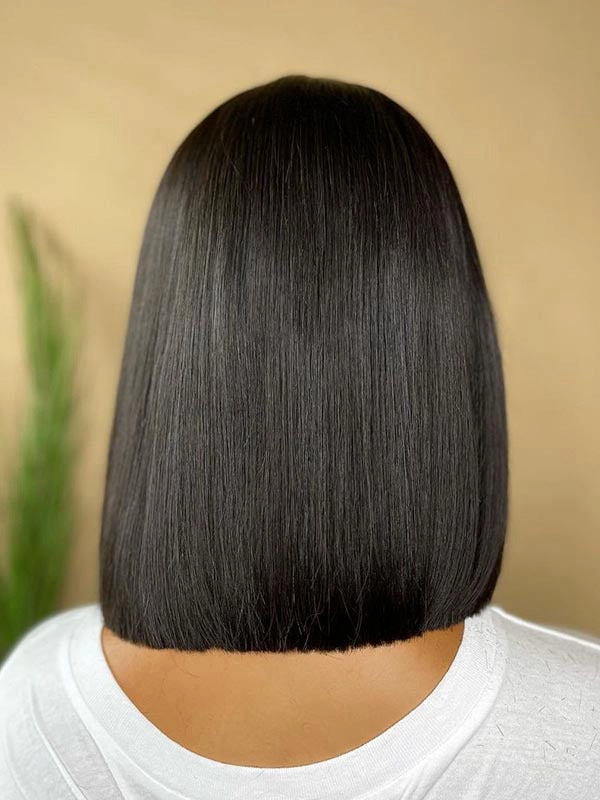 Preplucked HD Lace Short Bob Lace Front Human Hair Wig With Bleached Knots NCF74
