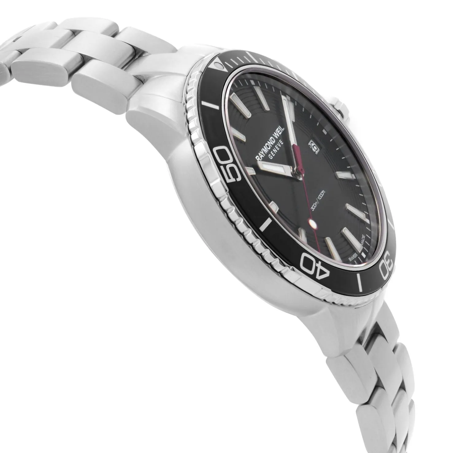 Raymond Weil Tango Stainless Steel Black Dial Date Divers Quartz Mens Watch 8260-ST1-20001