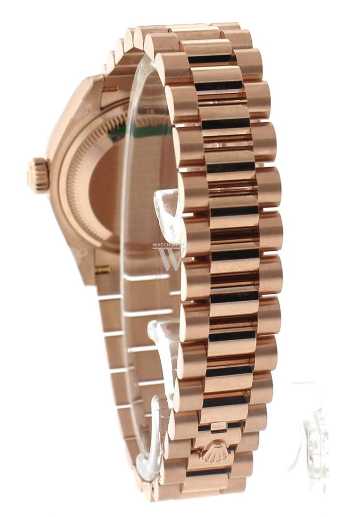 Rolex Datejust 28 Sundust Dial Fluted Bezel Rose Gold President Ladies Watch 279175 NP