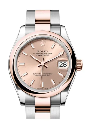 Rolex Datejust 31 Rose Colour Dial Rose Gold Steel Jubilee Ladies Watch 278241 278241-0009