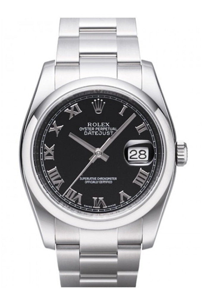 ROLEX Datejust 36 Black Roman Dial Men's Watch 116200 Pre-owned