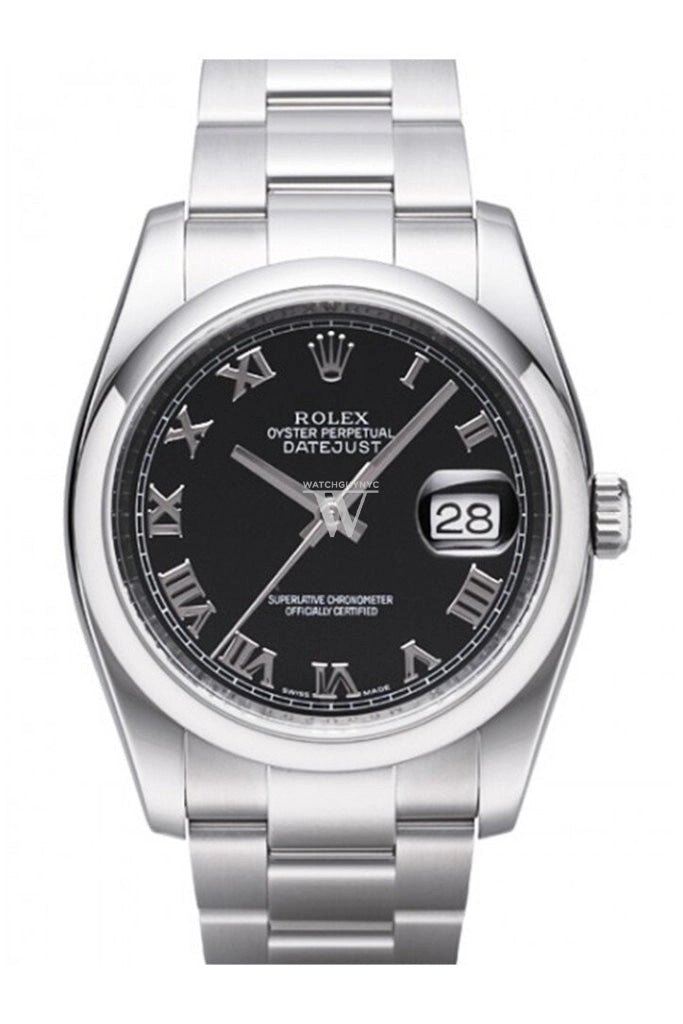 ROLEX Datejust 36 Black Roman Dial Men's Watch 116200 Pre-owned