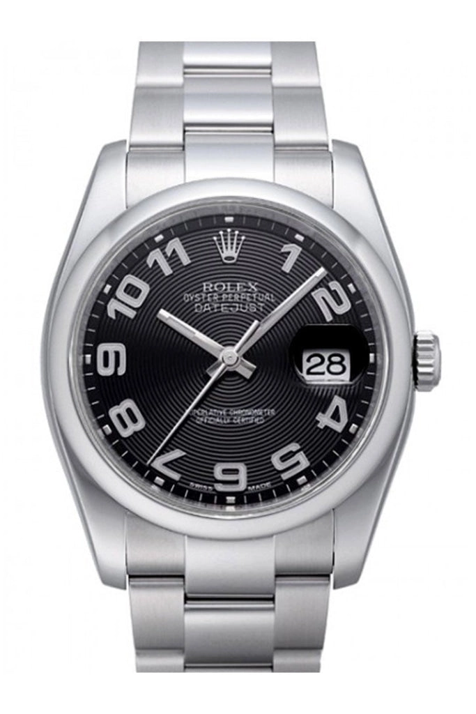 Rolex Datejust 36 Black Sunbeam Dial Stainless Steel Oyster Men's Watch 116200 Pre-owned