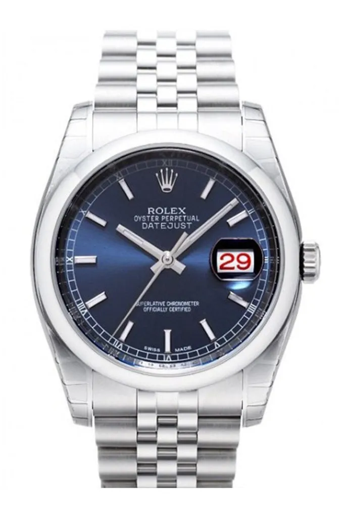ROLEX Datejust 36 Blue Dial Steel Men's Watch 116200 Pre-owned