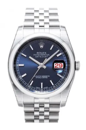 ROLEX Datejust 36 Blue Dial Steel Men's Watch 116200 Pre-owned