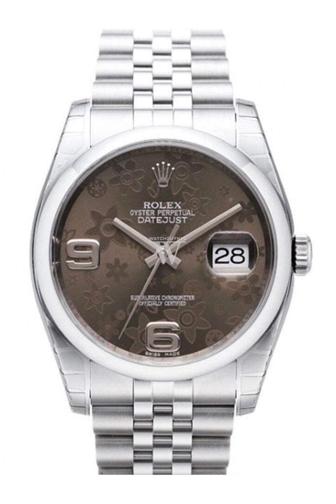 Rolex Datejust 36 Bronze Floral Stainless Steel Automatic Ladies Watch 116200 Pre-owned