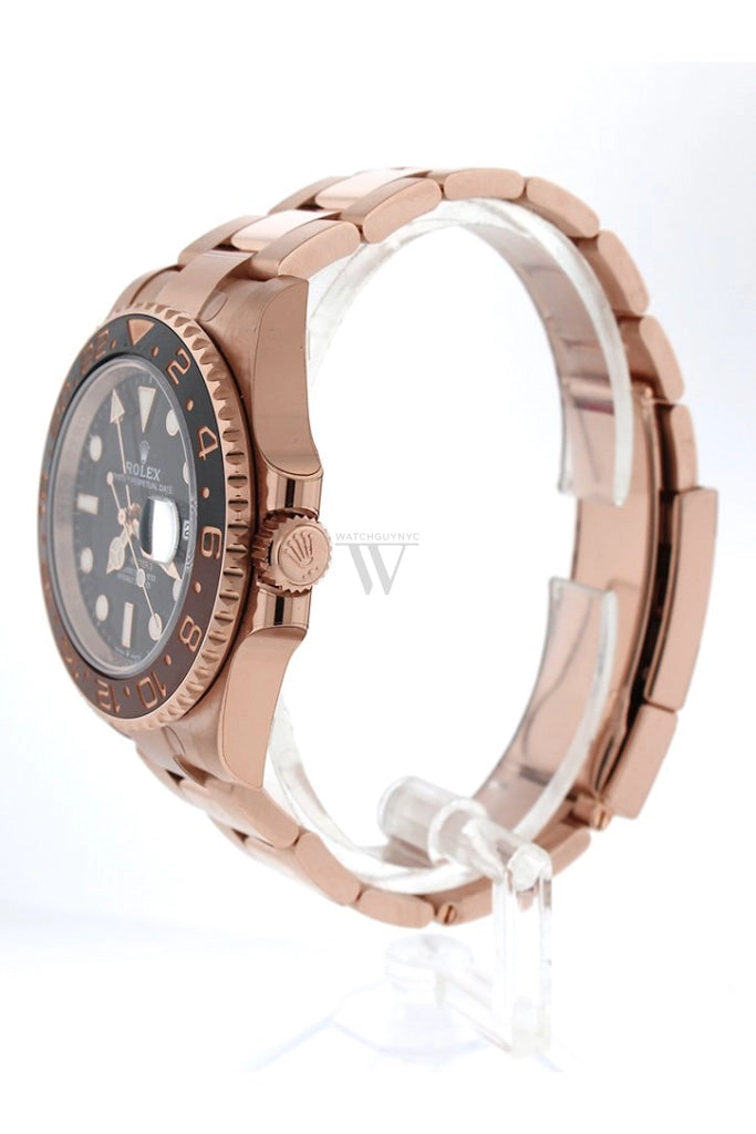 Rolex GMT Master II Black Dial 18kt Everose Gold Oyster Bracelet Men's Watch 126715CHNR 126715