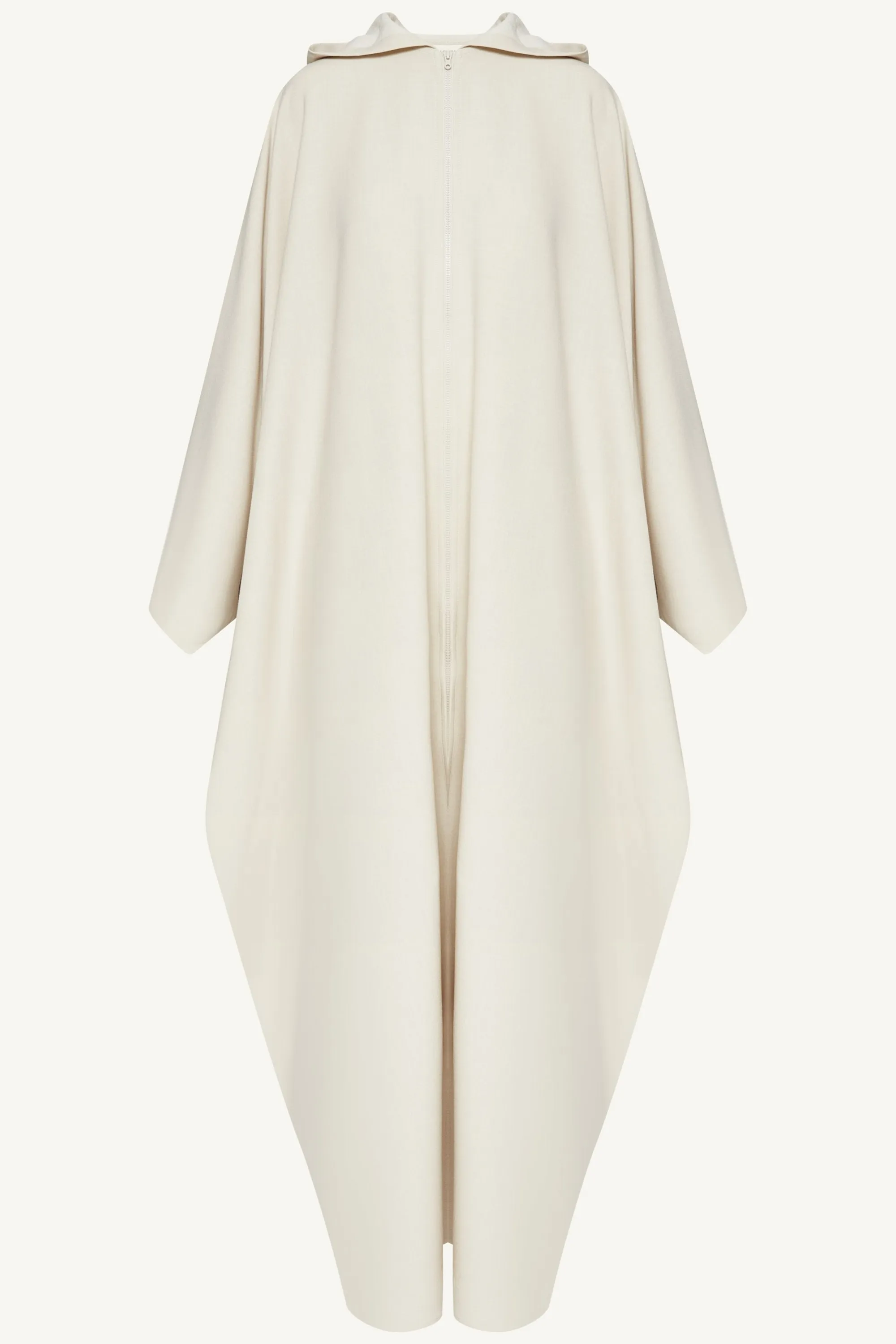 Saria Hooded Zip Front Kaftan Dress - Cloud