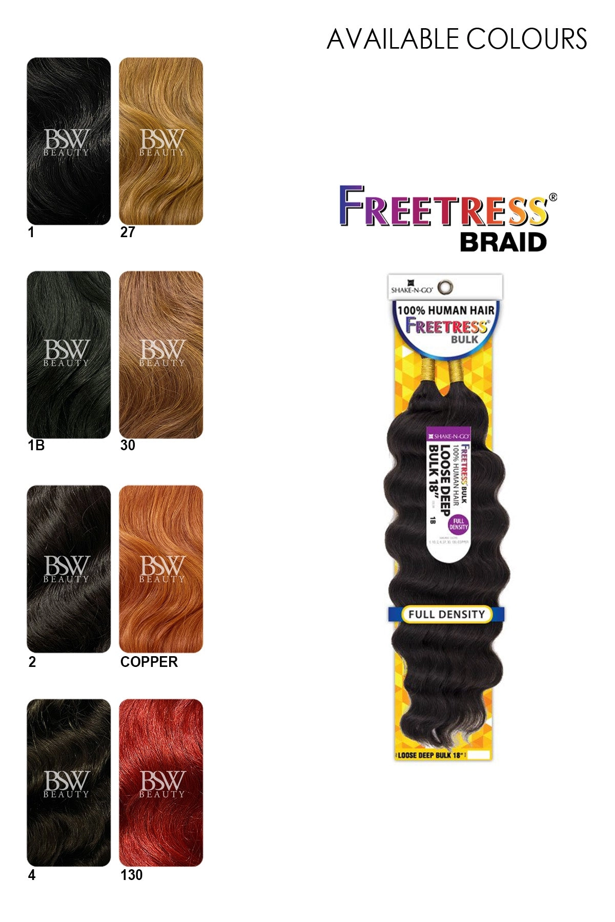 SHAKE N GO FREETRESS - LOOSE DEEP BULK 18
