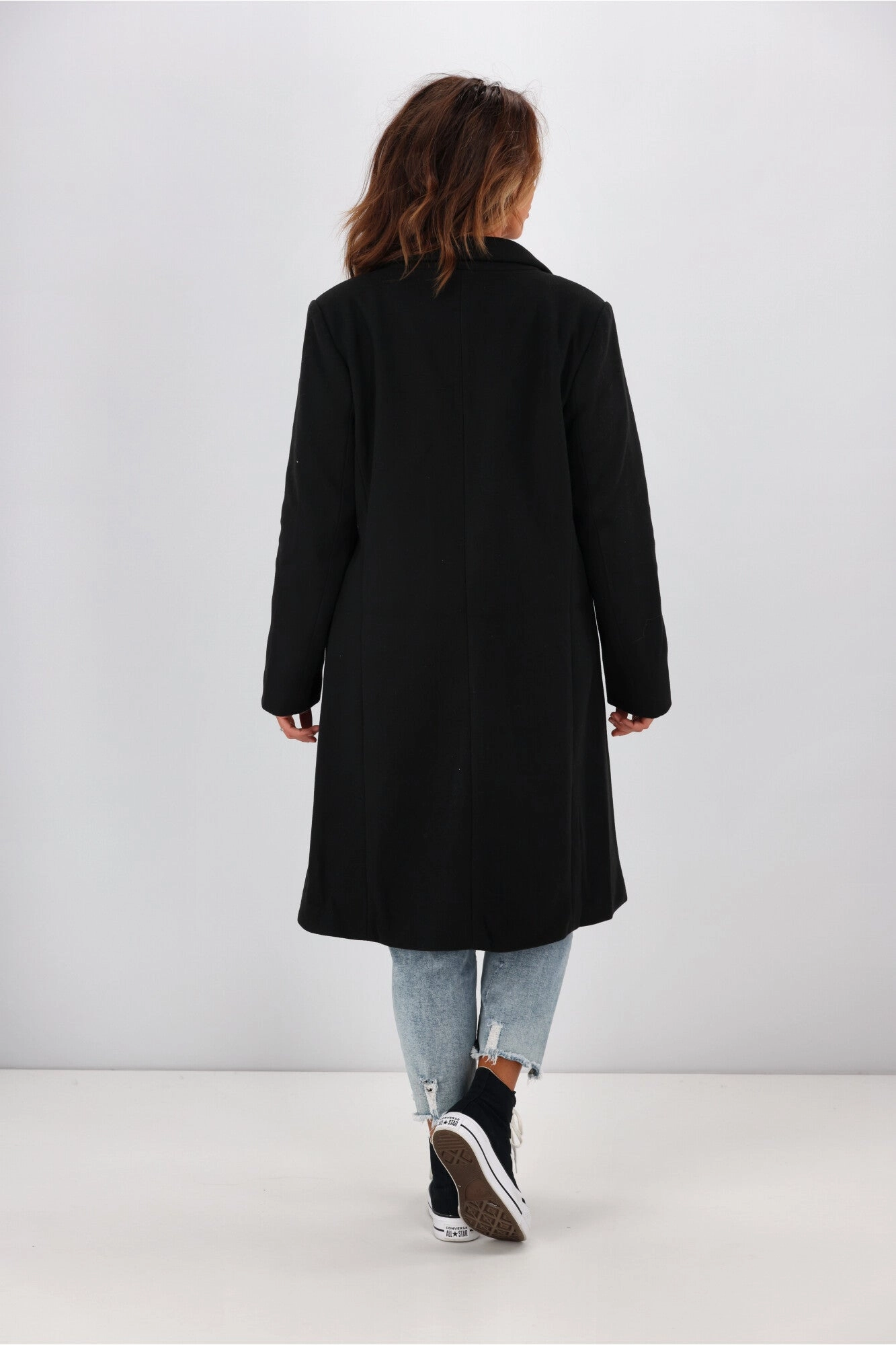Shine On Label Montana Long Coat Black