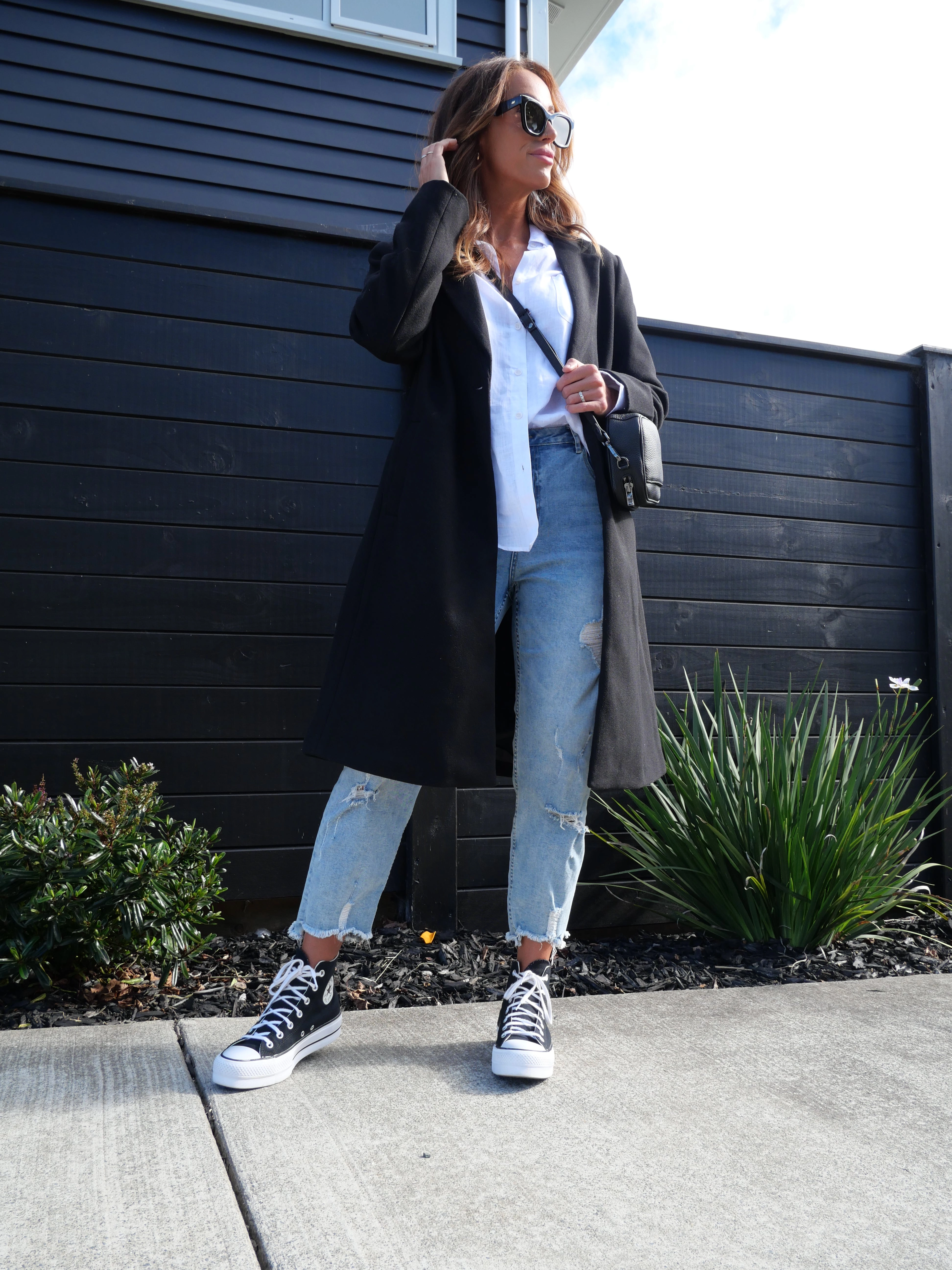 Shine On Label Montana Long Coat Black