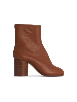 'Tabi' Brown Leather Ankle Boots
