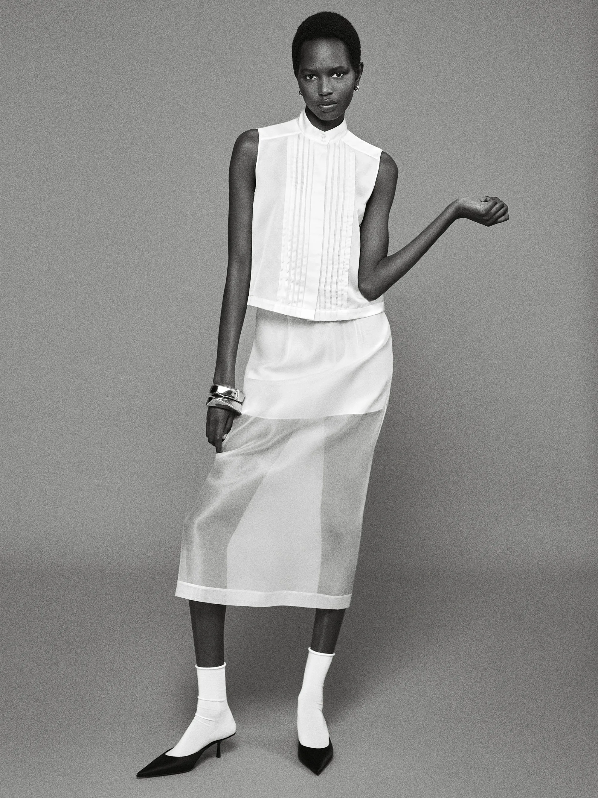 The Tux Blouse -- Alabaster