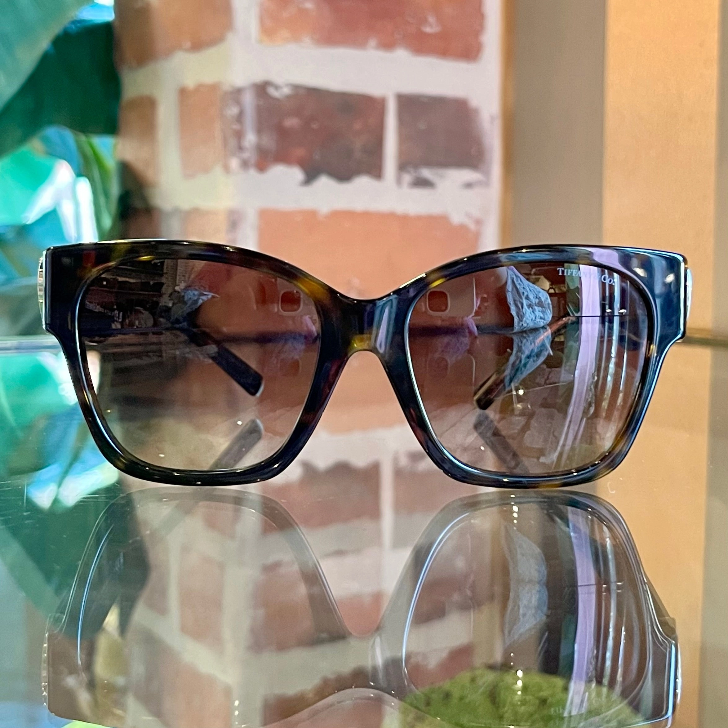 TIFFANY&CO TF4216 Tortoise Acetate Square Sunglasses