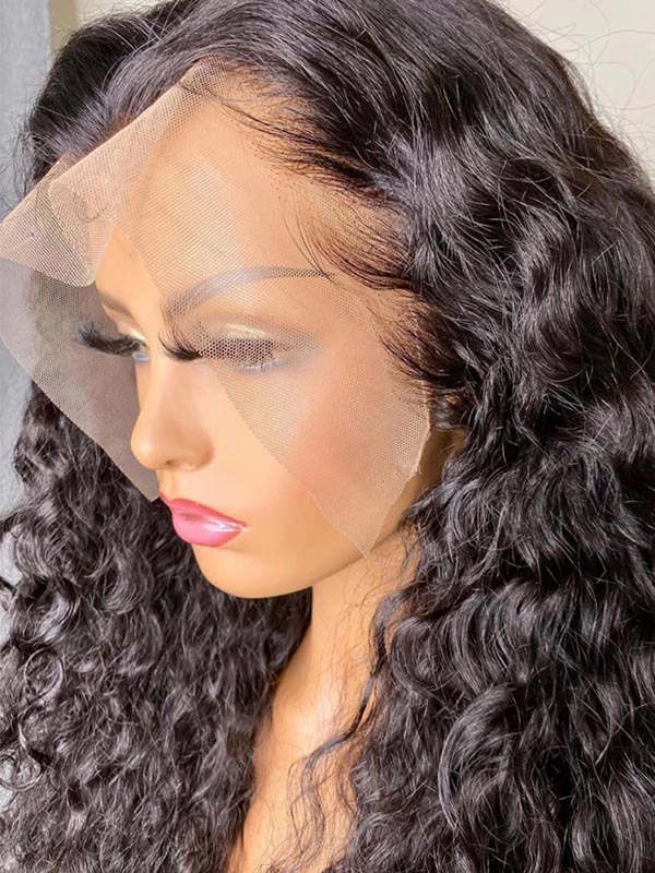 Top Virgin Human Hair Full HD Lace Deep Curly Hair With Bleached Knots CF370