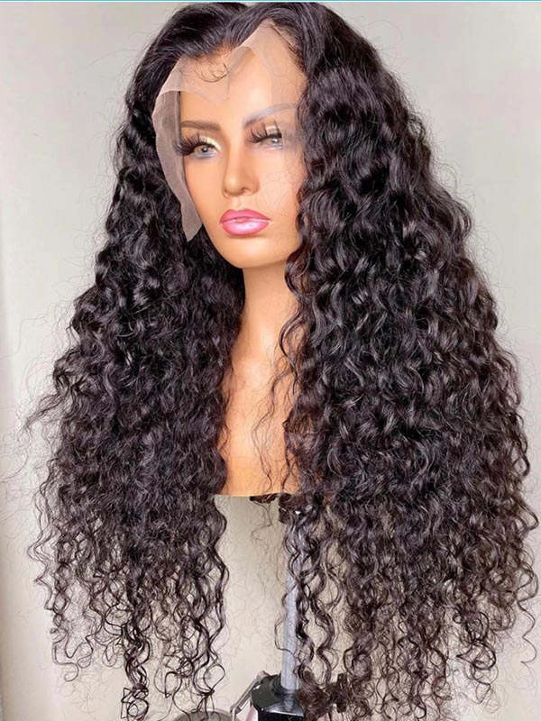 Top Virgin Human Hair Full HD Lace Deep Curly Hair With Bleached Knots CF370