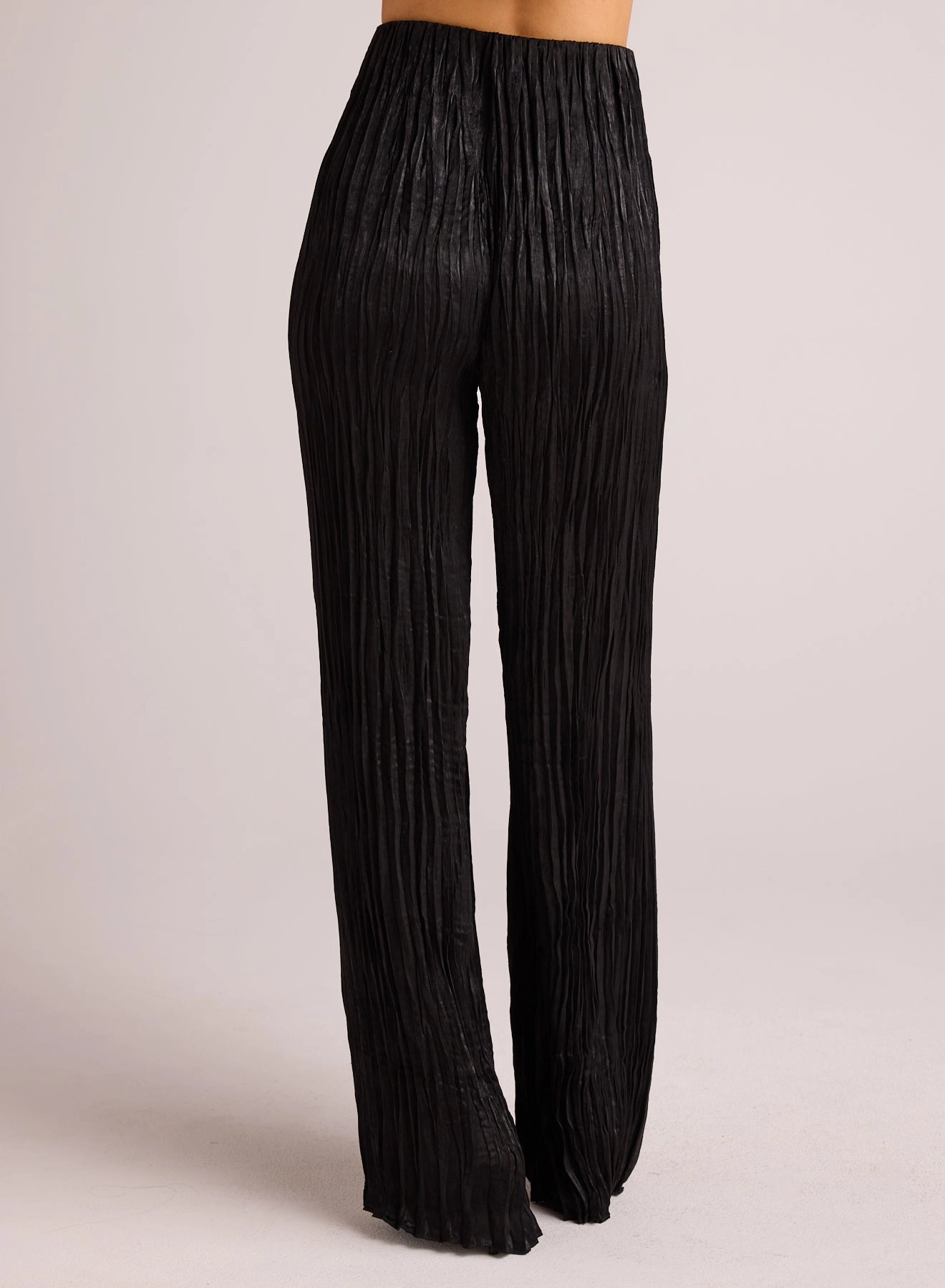 Variegated Pleat Pant - Black