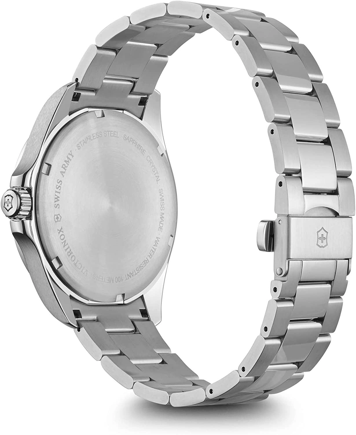 Victorinox Swiss Army FieldForce Stainless Steel Mens Watch White Dial Day Date 241850
