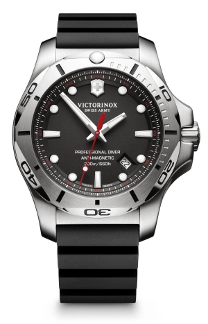 Victorinox Swiss Army INOX Professional Diver Steel Mens Watch Calendar Rubber Strap 241733