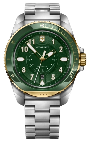 Victorinox Swiss Army Journey 1884 Stainless Steel Green Dial Date Divers Quartz Mens Watch 242012