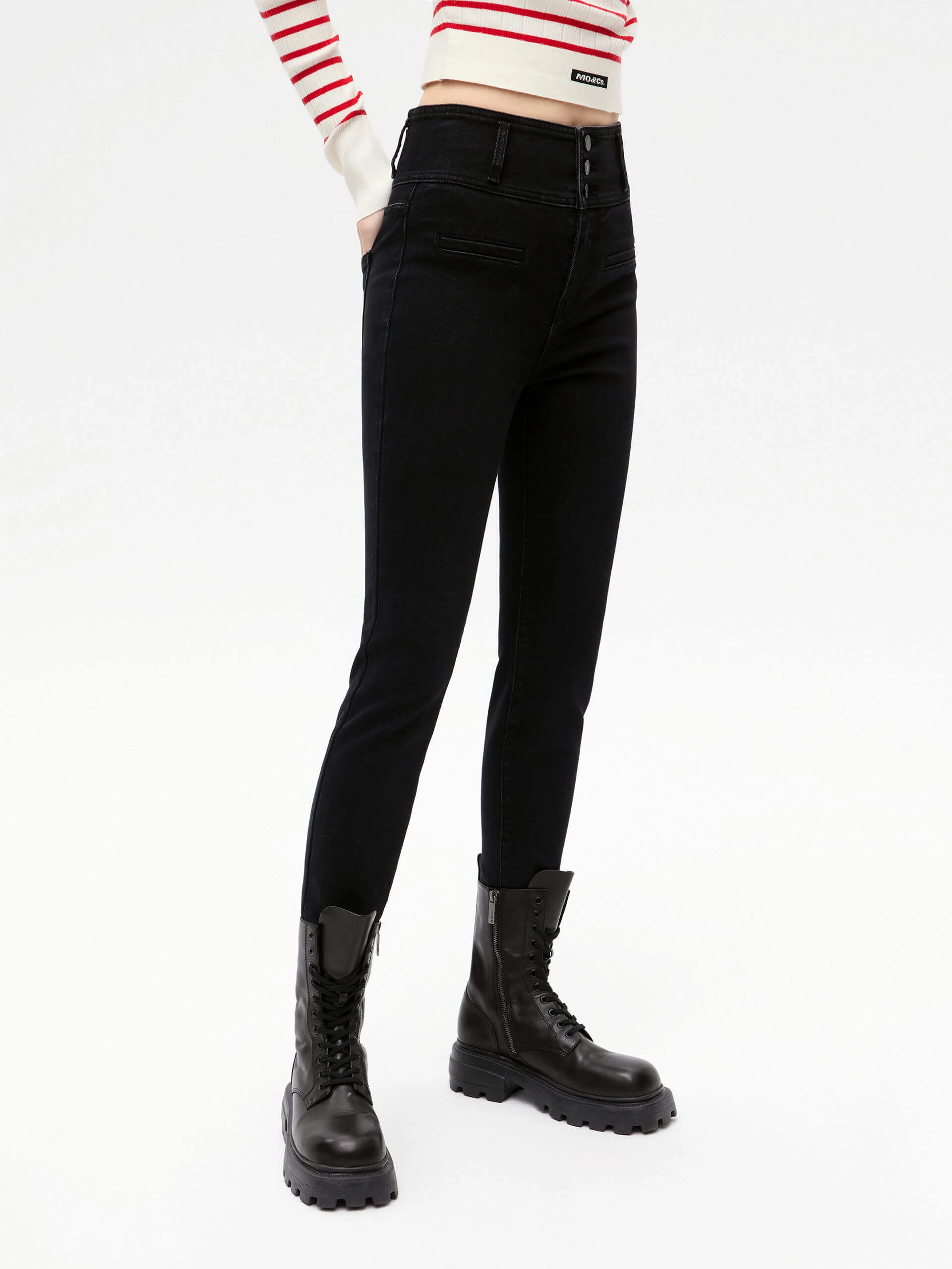 Wide Waistband Skinny Jeans