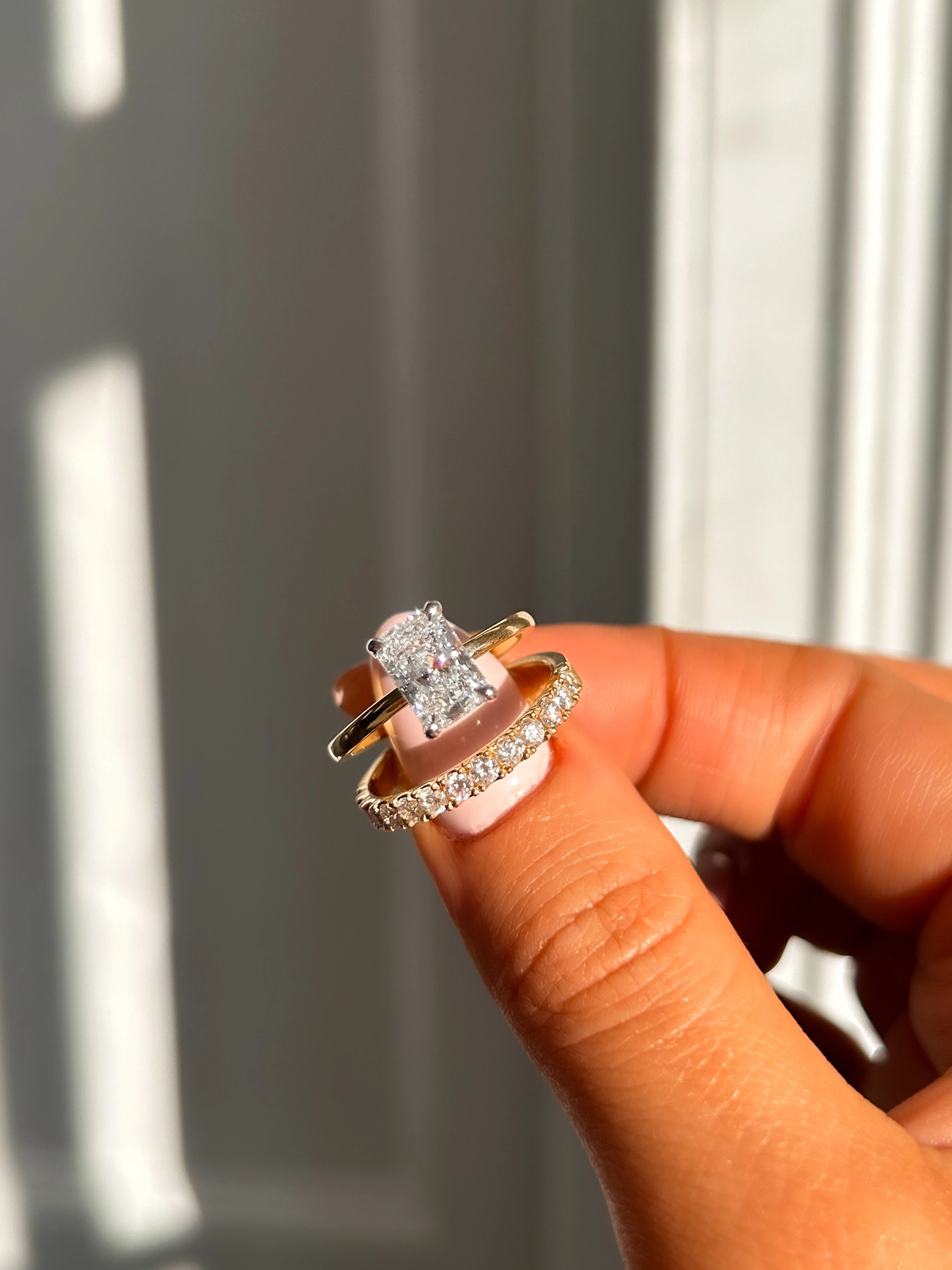 Zara - 18ct Yellow Gold 1.45ct Laboratory Grown Radiant Diamond Engagement Ring with Hidden Halo