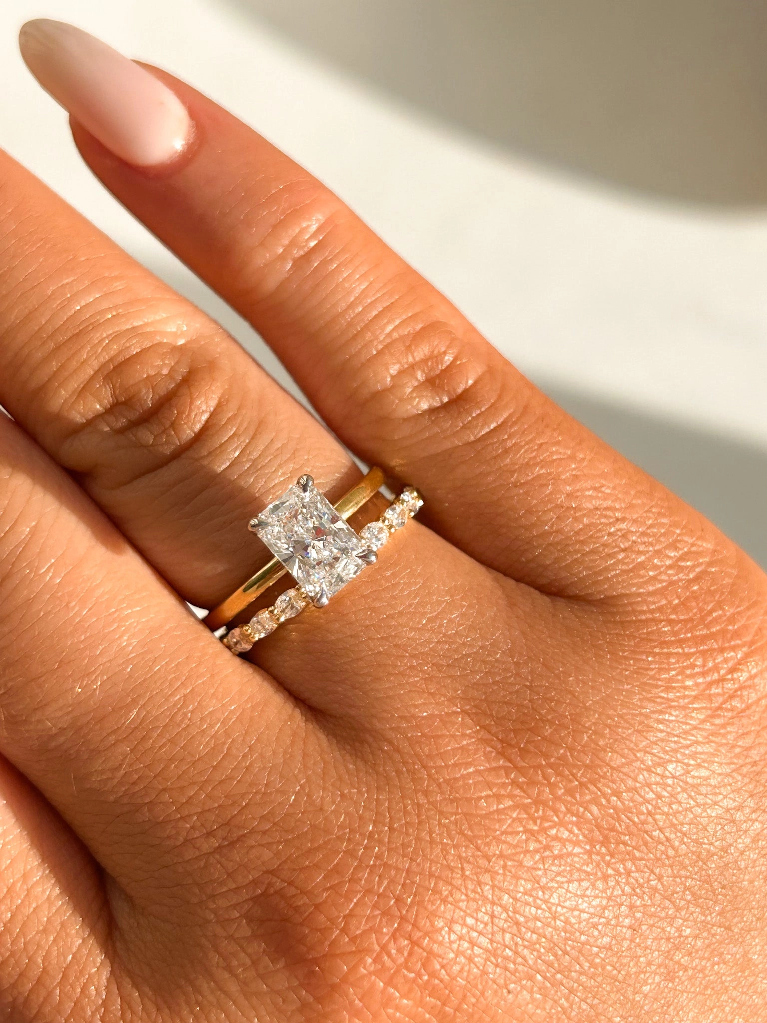 Zara - 18ct Yellow Gold 1.45ct Laboratory Grown Radiant Diamond Engagement Ring with Hidden Halo