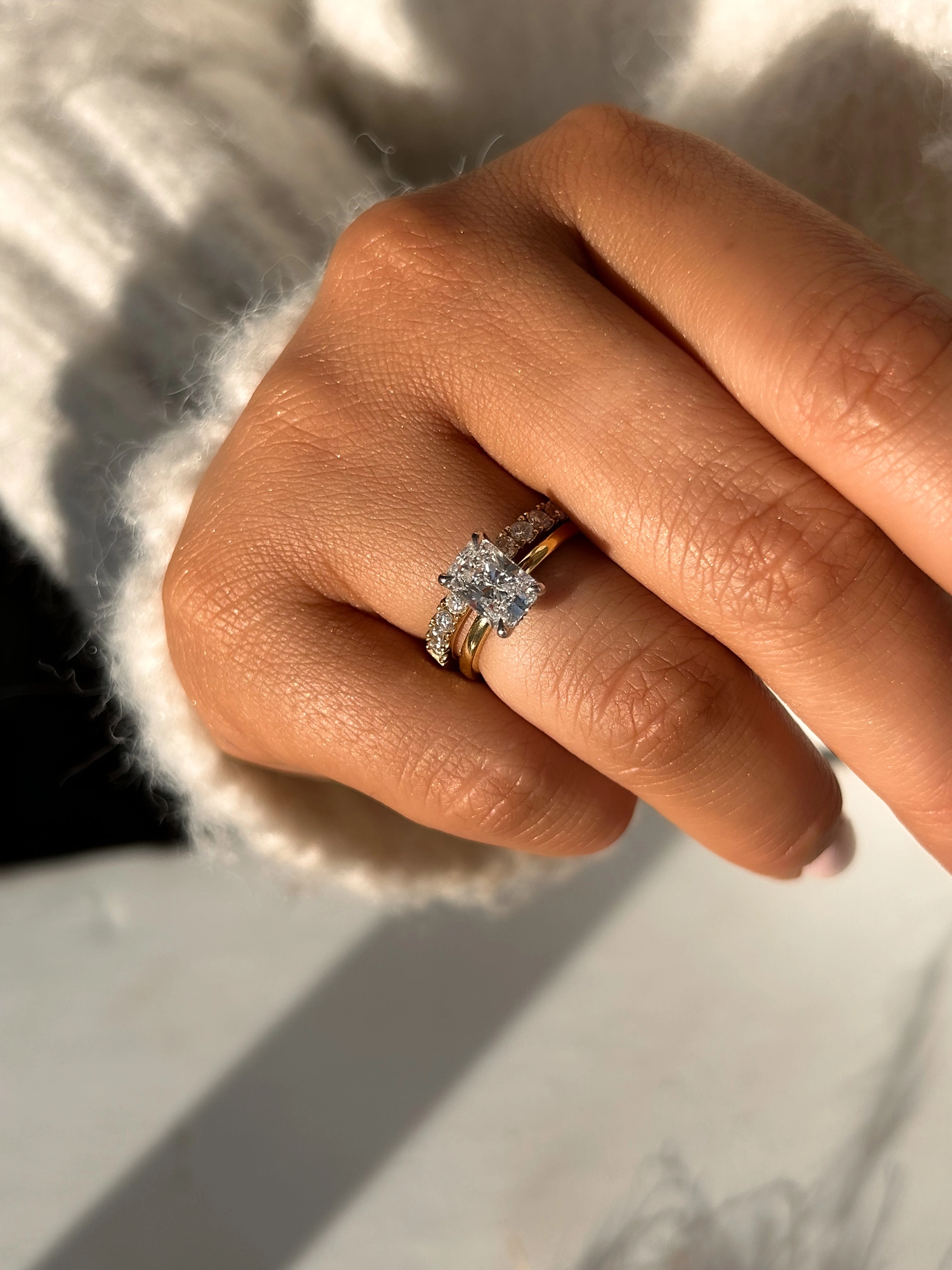Zara - 18ct Yellow Gold 1.45ct Laboratory Grown Radiant Diamond Engagement Ring with Hidden Halo