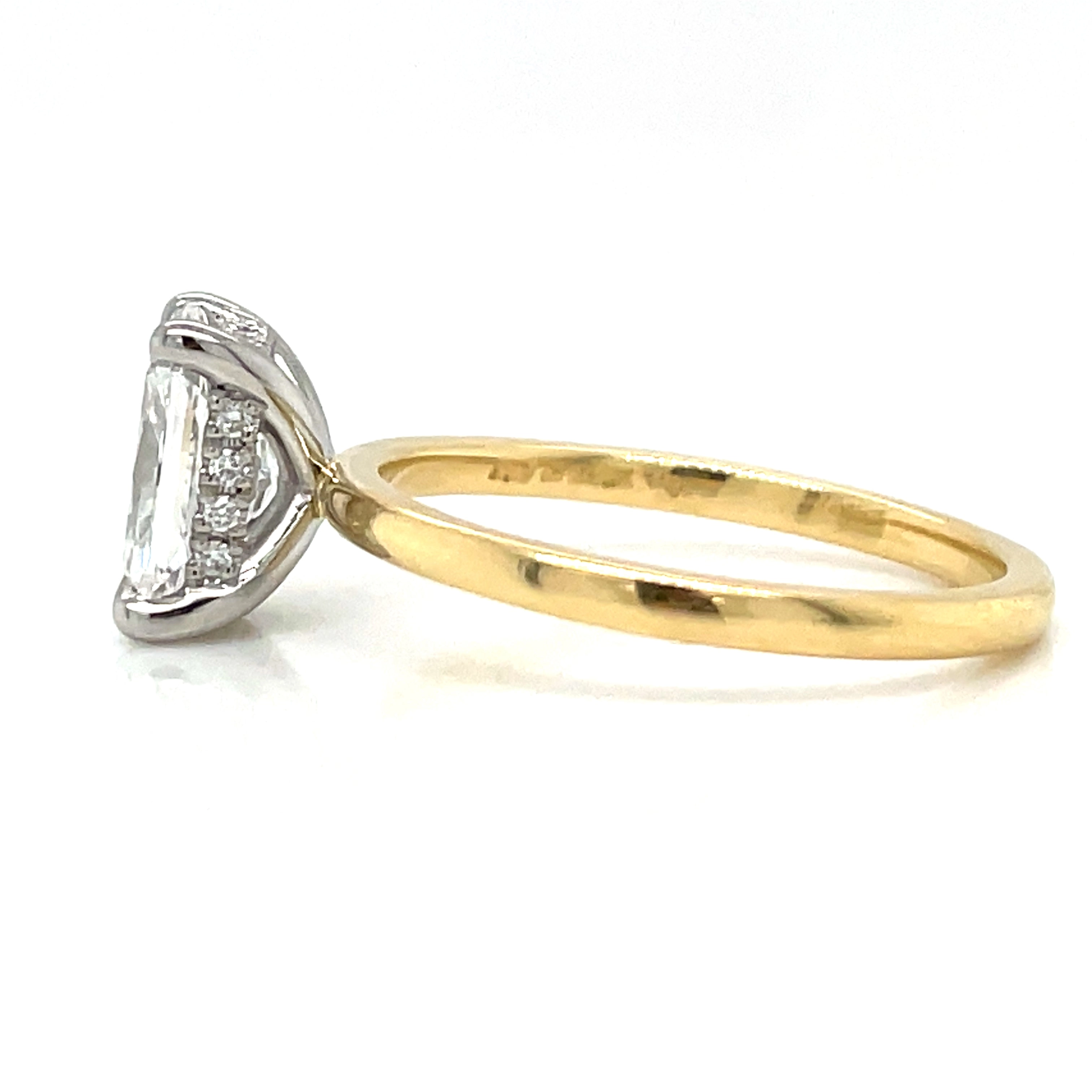 Zara - 18ct Yellow Gold 1.45ct Laboratory Grown Radiant Diamond Engagement Ring with Hidden Halo